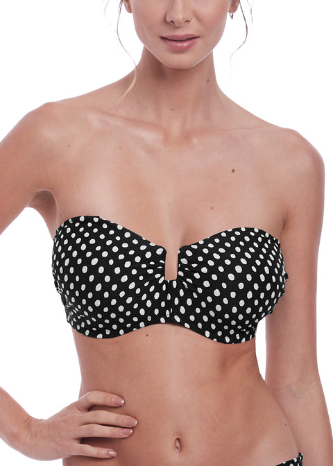 Fantasie Santa Monica Bikini Top Underwire Bandeau | Black Bandeau Bikini Top | Santa Monica Bikini Top