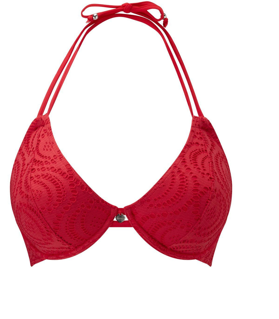 Freya Cha Cha Bandless Halter Bikini Top, Red